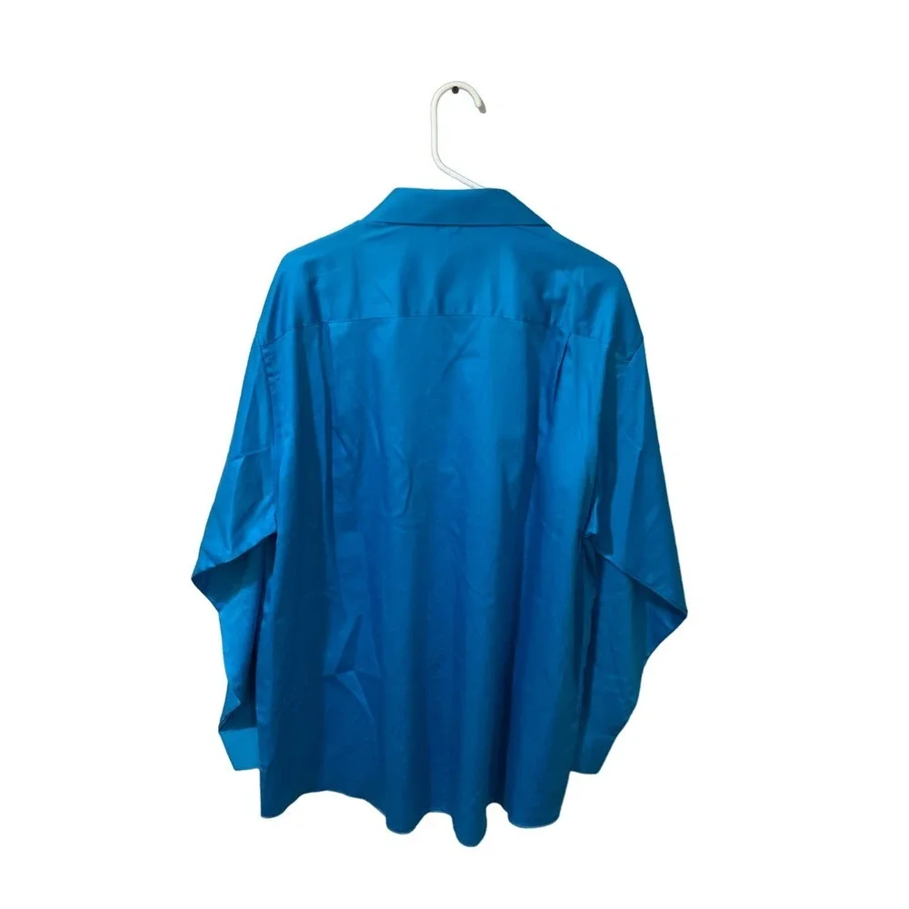 Turquoise Geoffrey Beene turquoise Long Sleeve Button Down Shirt #1104 - Picture 2 of 3